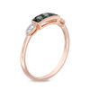 Thumbnail Image 2 of 0.24 CT. T.W. Enhanced Black and White Diamond Three Stone Vintage-Style Ring in 10K Rose Gold