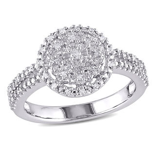 0.18 CT. T.W. Composite Diamond Frame Promise Ring in Sterling Silver