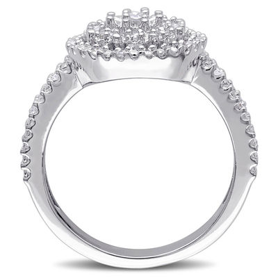 0.18 CT. T.W. Composite Diamond Frame Promise Ring in Sterling Silver