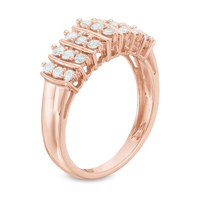 0.50 CT. T.W. Diamond Multi-Row Anniversary Band in 10K Rose Gold