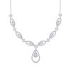Thumbnail Image 0 of 0.96 CT. T.W. Pear-Shaped Multi-Diamond Ornate Teardrop Necklace in 10K White Gold