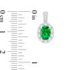 Thumbnail Image 2 of Oval Lab-Created Green Quartz and White Sapphire Frame Vintage-Style Drop Earrings in Sterling Silver