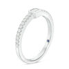 Thumbnail Image 1 of Vera Wang Love Collection 0.30 CT. T.W. Emerald-Cut Diamond Sideways Stackable Band in 14K White Gold