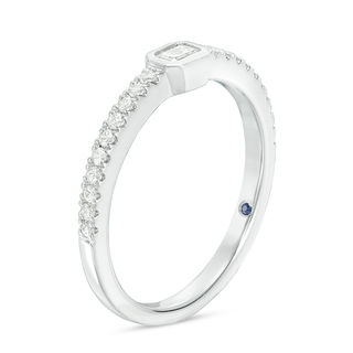 Vera Wang Love Collection 0.30 CT. T.W. Emerald-Cut Diamond Sideways Stackable Band in 14K White Gold