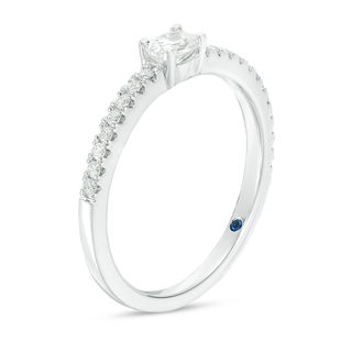 Vera Wang Love Collection 0.30 CT. T.W. Oval Diamond Sideways Stackable Band in 14K White Gold