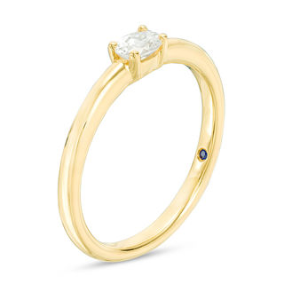 Vera Wang Love Collection 0.15 CT. Oval Diamond Solitaire Sideways Stackable Band in 14K Gold