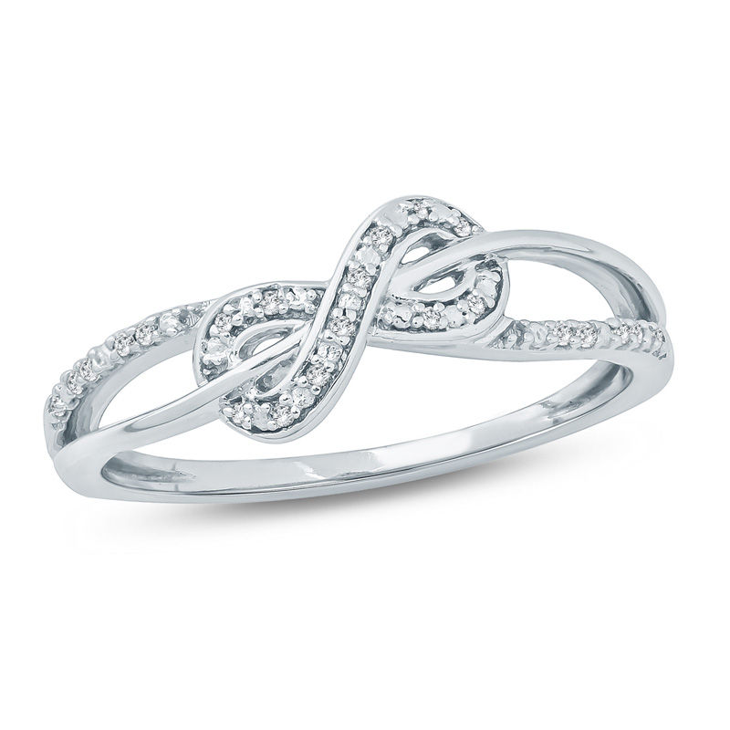 0.04 CT. T.W. Diamond Infinity Ring in Sterling Silver