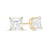 Thumbnail Image 0 of 5.0mm Princess-Cut Cubic Zirconia Solitaire Stud Earrings in 14K Gold