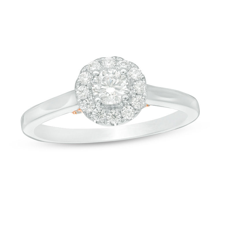 0.50 CT. T.W. Diamond Frame Engagement Ring in 10K Two-Tone Gold|Peoples Jewellers