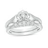 Thumbnail Image 0 of 0.23 CT. T.W. Diamond Claddagh Bridal Set in 10K White Gold