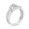 Thumbnail Image 1 of 0.23 CT. T.W. Diamond Claddagh Bridal Set in 10K White Gold