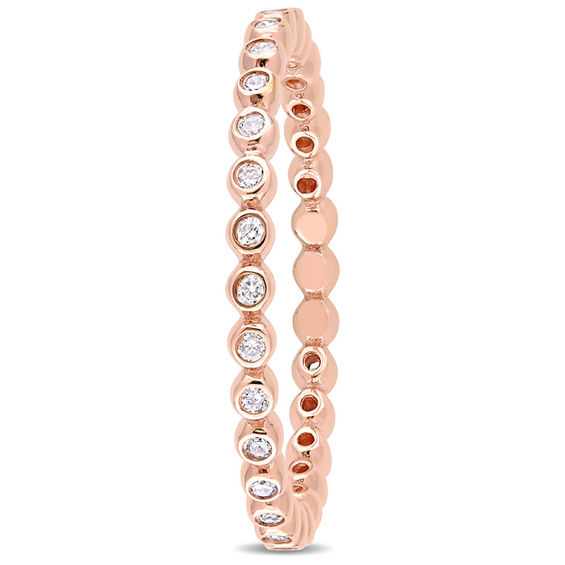 0.24 CT. T.W. Diamond Eternity Wedding Band in 10K Rose Gold