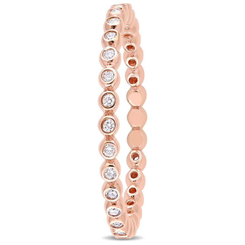 0.24 CT. T.W. Diamond Eternity Wedding Band in 10K Rose Gold|Peoples Jewellers