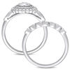 0.73 CT. T.W. Diamond Flower Frame Vintage-Style Bridal Set in 10K White Gold