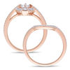 0.73 CT. T.W. Diamond Frame Vintage-Style Bridal Set in 10K Rose Gold