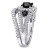 2.01 CT. T.W. Enhanced Black and White Diamond Three Stone Bridal Set in 10K White Gold