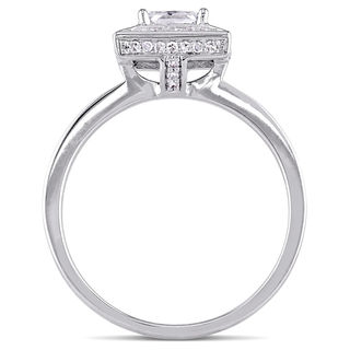 0.74 CT. T.W. Princess-Cut Diamond Frame Engagement Ring in 14K White Gold