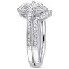 Thumbnail Image 1 of 0.73 CT. T.W. Cushion-Cut Diamond Tilted Frame Vintage-Style Bridal Set in 10K White Gold