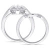 0.73 CT. T.W. Cushion-Cut Diamond Tilted Frame Vintage-Style Bridal Set in 10K White Gold