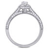 0.72 CT. T.W. Oval Diamond Frame Engagement Ring in 14K White Gold