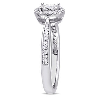 0.31 CT. T.W. Diamond Frame Engagement Ring in Sterling Silver