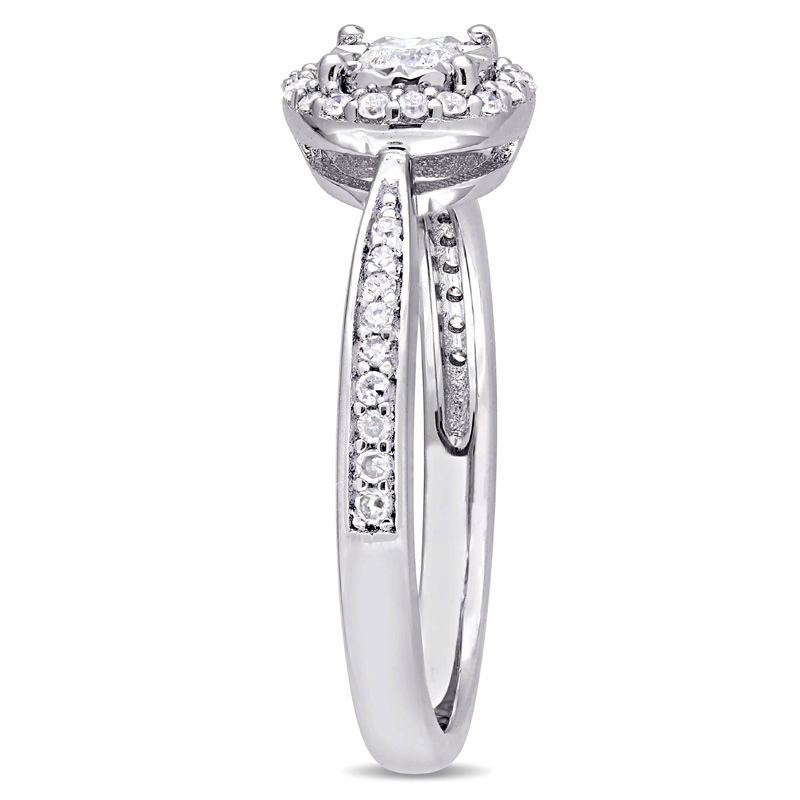 0.31 CT. T.W. Diamond Frame Engagement Ring in Sterling Silver|Peoples Jewellers
