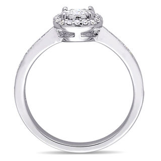 0.31 CT. T.W. Diamond Frame Engagement Ring in Sterling Silver