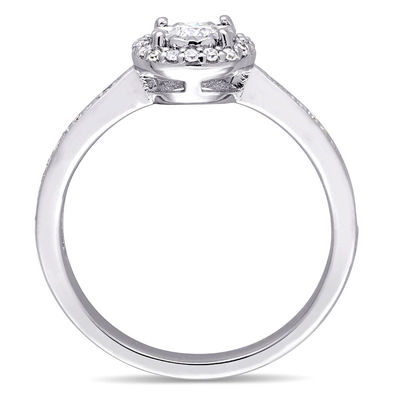 0.31 CT. T.W. Diamond Frame Engagement Ring in Sterling Silver