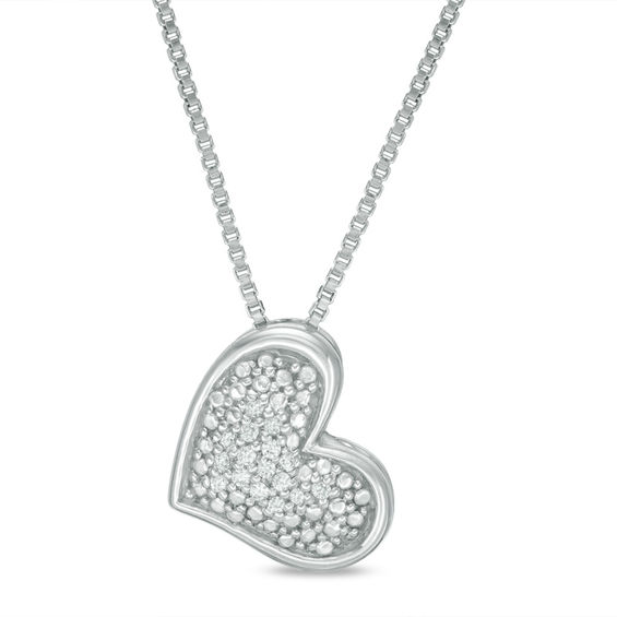 Convertibilities 0.07 CT. T.W. Diamond Heart Three-in-One Pendant in Sterling Silver and 10K Rose Gold