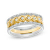 Convertibilities 0.16 CT. T.W. Diamond Twist Three-in-One Ring in Sterling Silver and 10K Gold