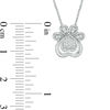 Convertibilities 0.07 CT. T.W. Diamond Dog Paw Print Heart Three-in-One Pendant in Sterling Silver