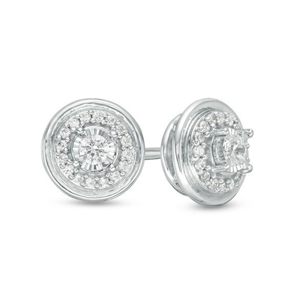 0.20 CT. T.W. Diamond Frame Stud Earrings in Sterling Silver