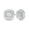 0.20 CT. T.W. Diamond Cushion Frame Stud Earrings in Sterling Silver