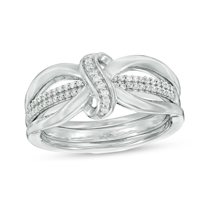 Convertibilities 0.20 CT. T.W. Diamond "S" Three-in-One Ring in Sterling Silver|Peoples Jewellers