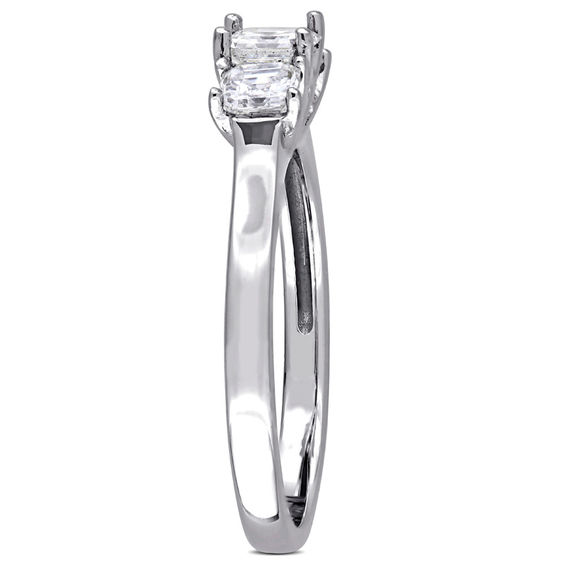 1.00 CT. T.W. Asscher-Cut Diamond Three Stone Engagement Ring in 14K White Gold (VS2/H)