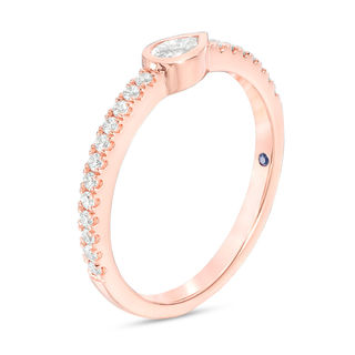 Vera Wang Love Collection 0.30 CT. T.W. Pear-Shaped Diamond Sideways Stackable Band in 14K Rose Gold