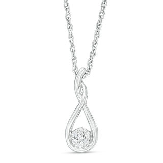 Composite Diamond Accent Teardrop Pendant in Sterling Silver