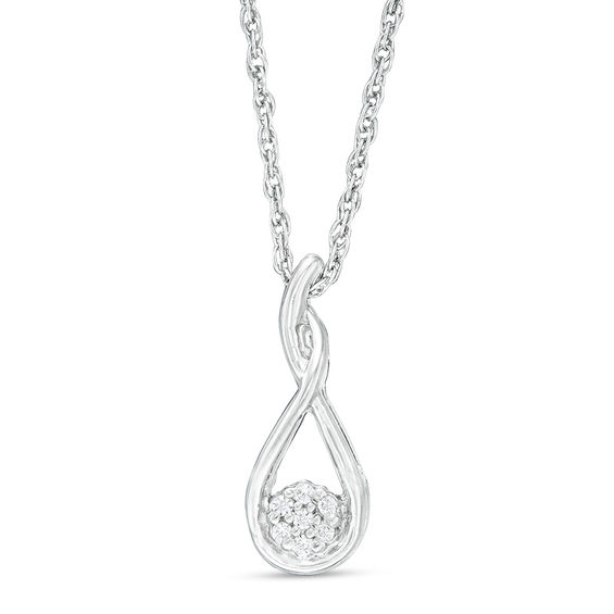 Composite Diamond Accent Teardrop Pendant in Sterling Silver