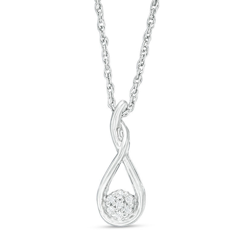 Composite Diamond Accent Teardrop Pendant in Sterling Silver|Peoples Jewellers