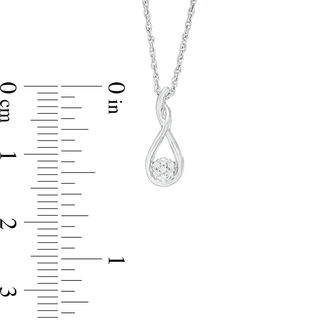 Composite Diamond Accent Teardrop Pendant in Sterling Silver