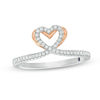 Thumbnail Image 0 of The Kindred Heart from Vera Wang Love Collection Diamond Ring in Sterling Silver and 14K Rose Gold