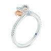Thumbnail Image 1 of The Kindred Heart from Vera Wang Love Collection Diamond Ring in Sterling Silver and 14K Rose Gold