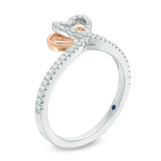 The Kindred Heart from Vera Wang Love Collection Diamond Ring in Sterling Silver and 14K Rose Gold