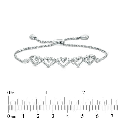 The Kindred Heart from Vera Wang Love Collection CT. T.W. Diamond Bolo Bracelet in Sterling Silver