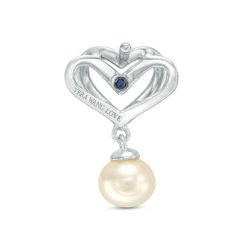 The Kindred Heart from Vera Wang Love Collection Freshwater Cultured Pearl and Diamond Drop Earrings in Sterling Silver|Peoples Jewellers