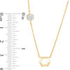 Thumbnail Image 1 of Lab-Created White Sapphire Hexagon Necklace in 10K Gold - 17.5"