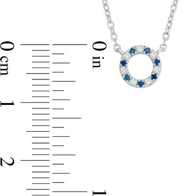 Vera Wang Love Collection Blue Sapphire and Diamond Accent Open Circle Necklace in Sterling Silver - 19"