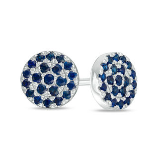 Vera Wang Love Collection Blue Sapphire Composite Stud Earrings in Sterling Silver