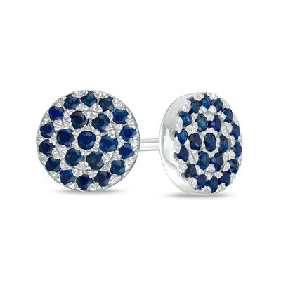 Vera Wang Love Collection Blue Sapphire Composite Stud Earrings in Sterling Silver