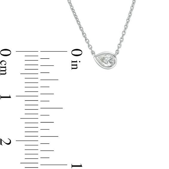 0.09 CT. Pear-Shaped Diamond Solitaire Necklace in 10K Gold